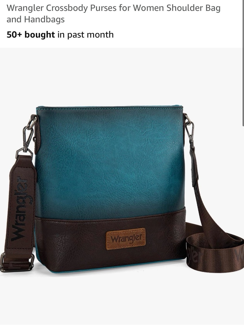 ▫️Wrangler Teal and Brown Crossbody Bag
